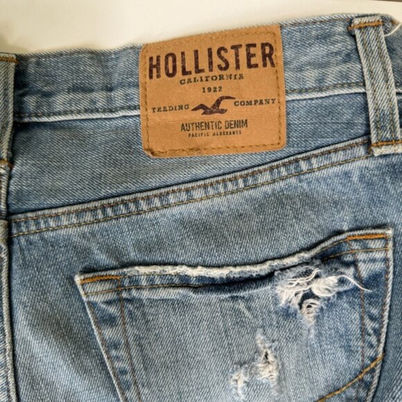 Hollister Jean Cut Off Shorts High Waist Button Fly Raw Hem Distress Stretch 30 - Picture 9 of 16